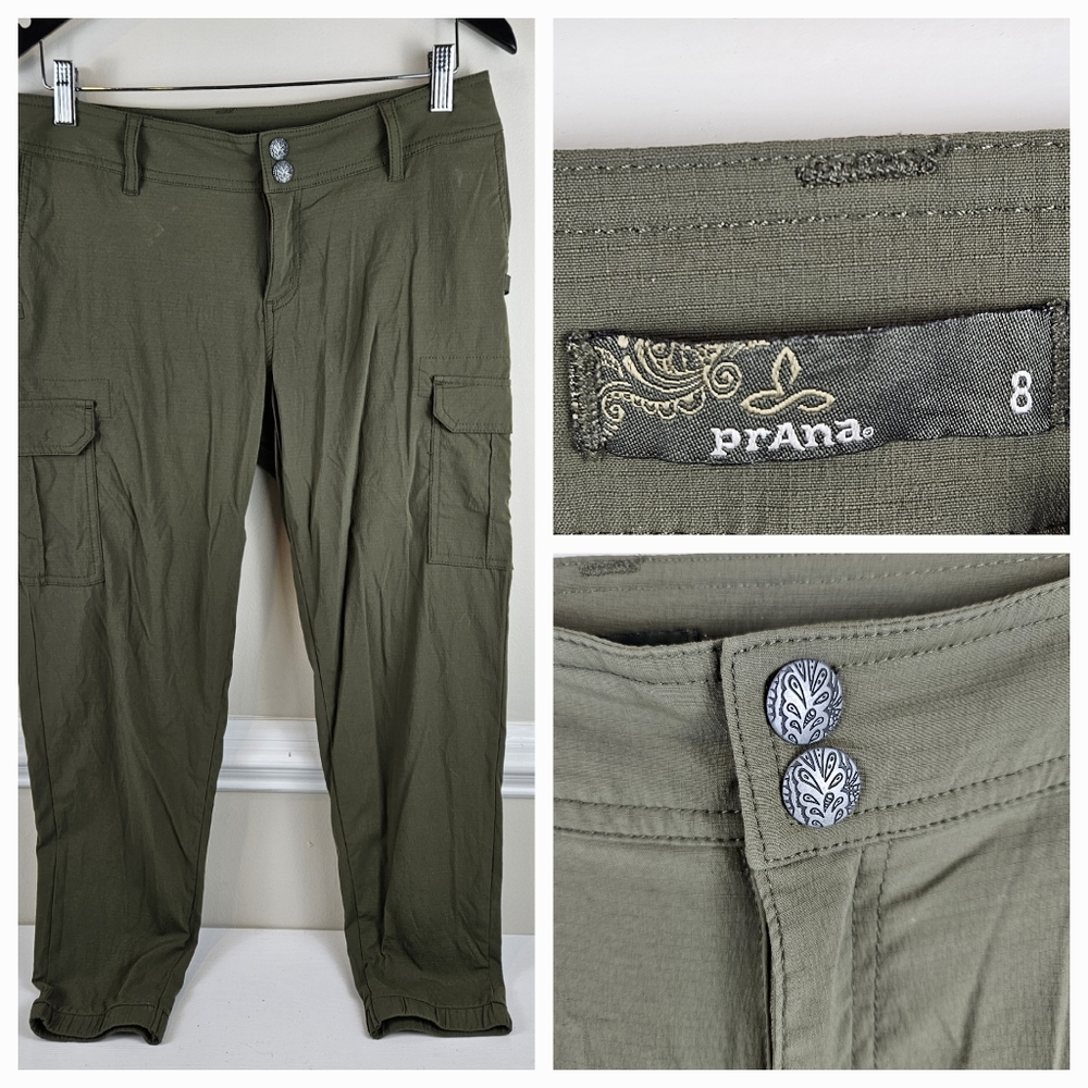 PRANA HIKING OUTFOOR HIKING PANTS BREATHABLE, LIGHT, DRAWSTRING SZ 8 A0112